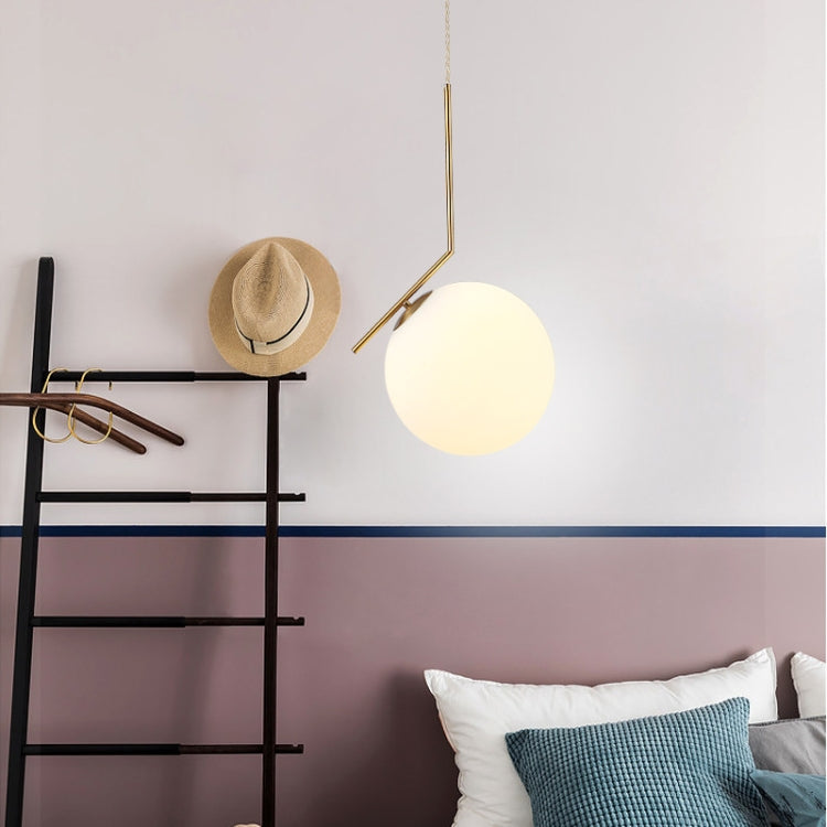 Small  Creative Single Head Glass Ball Bedroom Bedside Chandelier with 5W Three Color Light