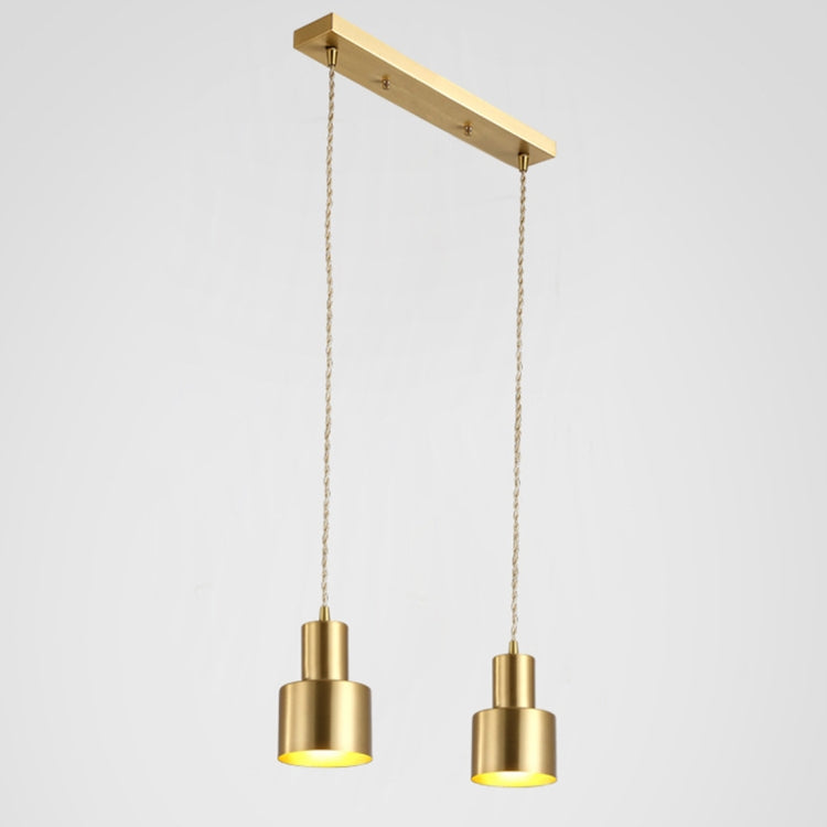 Double Heads  Simple Copper Single Head Restaurant Chandelier with 5W Three Color Light LED