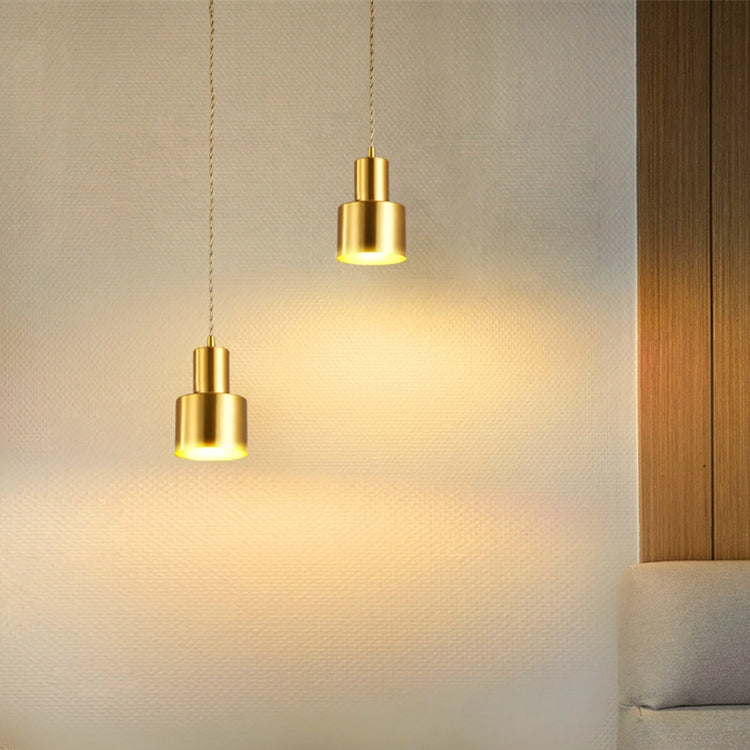 Double Heads  Simple Copper Single Head Restaurant Chandelier with 5W Three Color Light LED