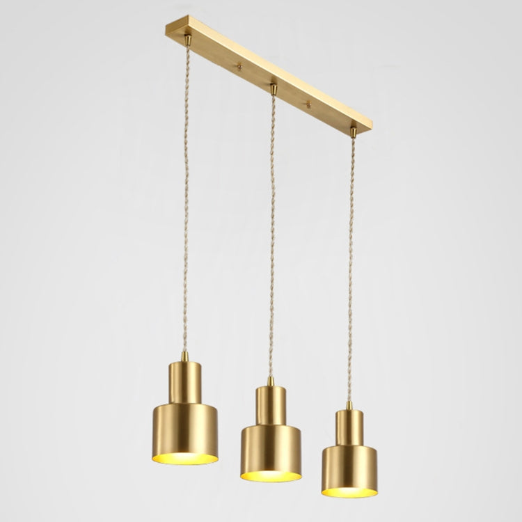 Three Heads  Simple Copper Single Head Restaurant Chandelier without Light Source