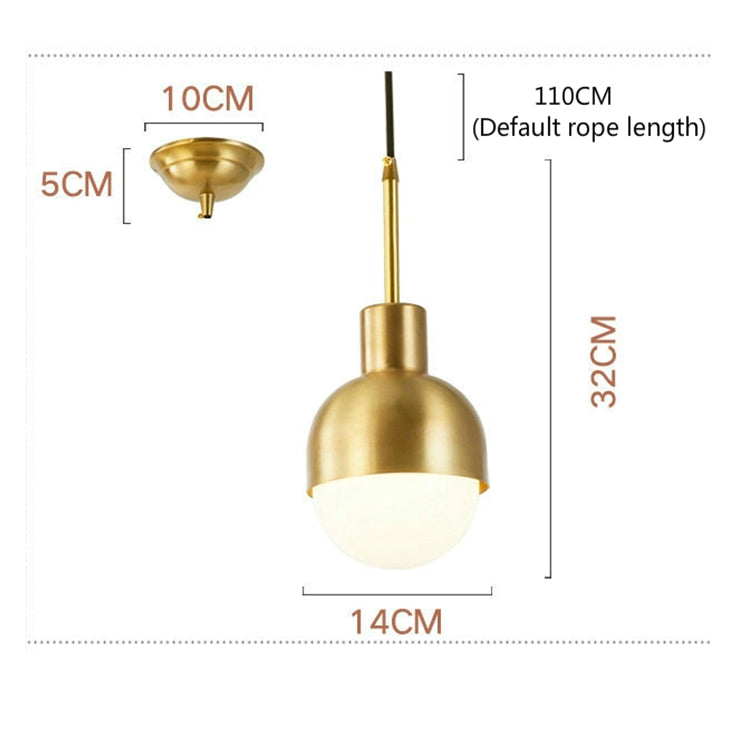 Imitation Copper  Simple Single Head Bedroom Bedside Chandelier without Light Source