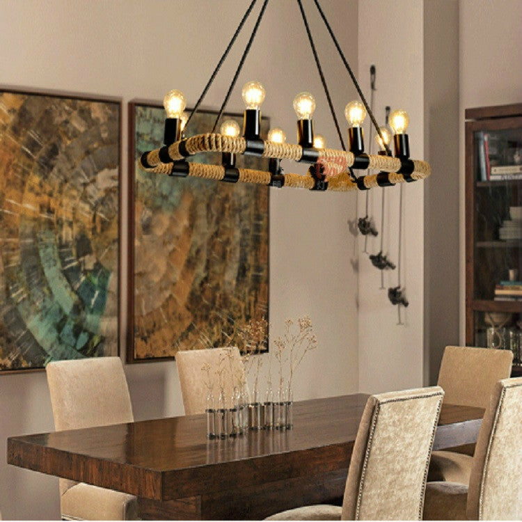 Creative Retro Industrial Wrought Iron Twine Chandelier without Light Source(10 Heads)
