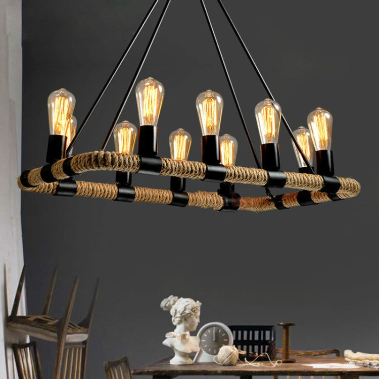 Creative Retro Industrial Wrought Iron Twine Chandelier without Light Source(10 Heads)