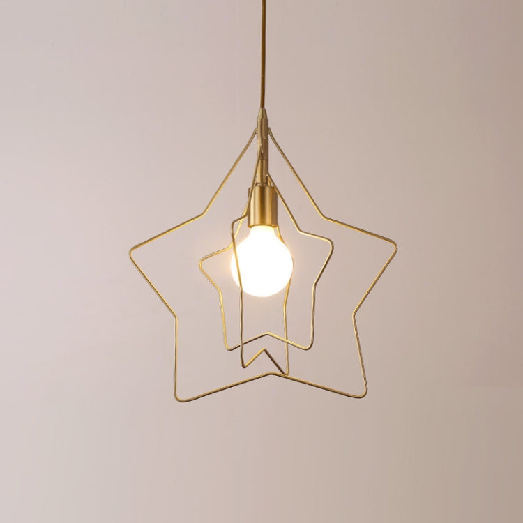 Three-frame Chandelier All Copper Personality Brass Five-pointed Star Chandelier with 5W White Light LED