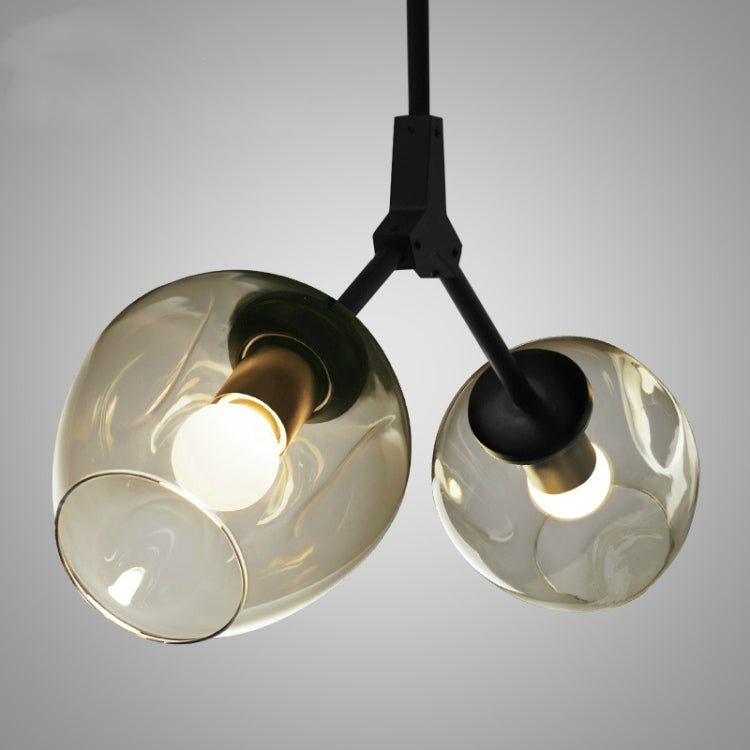 Double Head Black  Creative Glass Branches Living Room Chandelier without Light Source