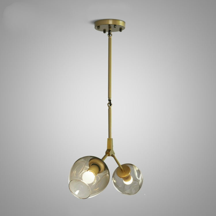 Double Head Gold  Creative Glass Branches Living Room Chandelier without Light Source