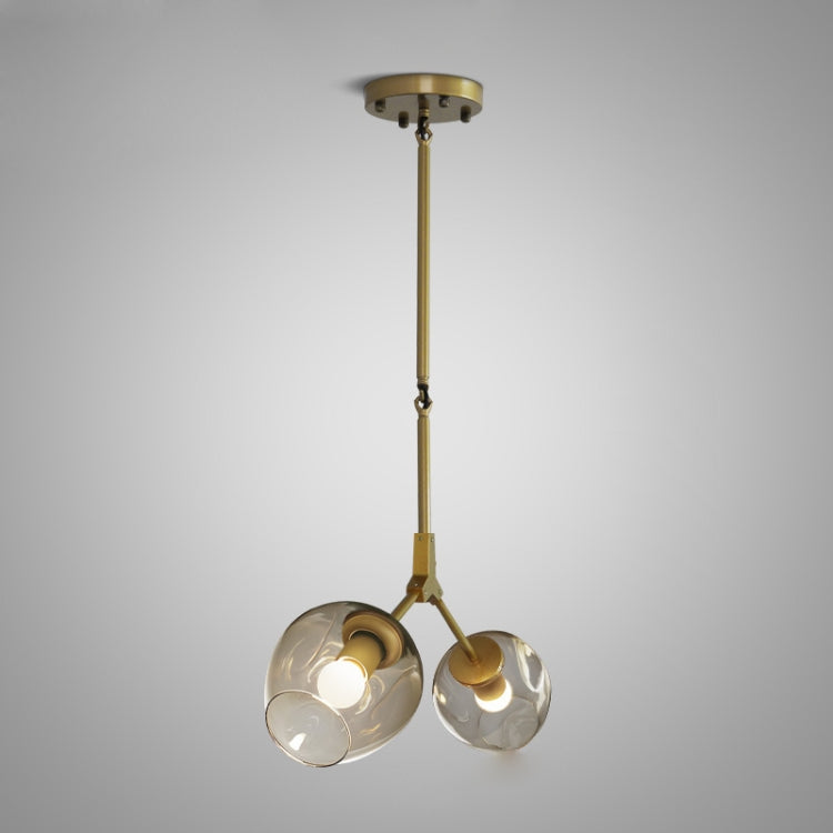 Double Head Gold  Creative Glass Branches Living Room Chandelier without Light Source