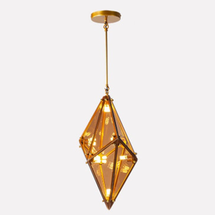 Medium  Modern Minimalist Bedroom Study Bar Diamond Glass Chandelier without Light Source