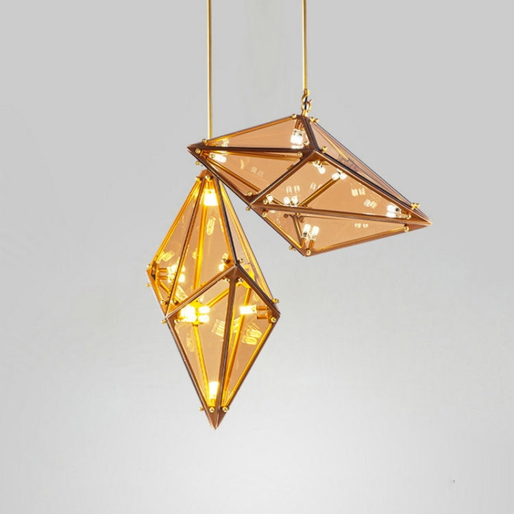 Large Modern Minimalist Bedroom Study Bar Diamond Glass Chandelier without Light Source