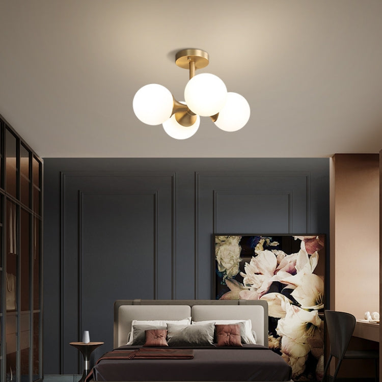 4 Heads Modern Creative All-copper Ceiling Lamp without Light Source