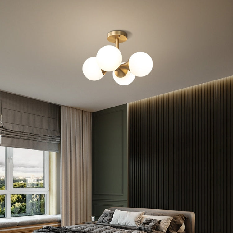4 Heads Modern Creative All-copper Ceiling Lamp with 5W White Light LED