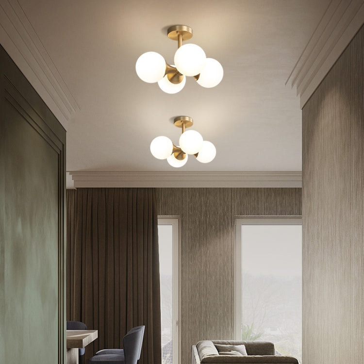 4 Heads Modern Creative All-copper Ceiling Lamp with 5W White Light LED