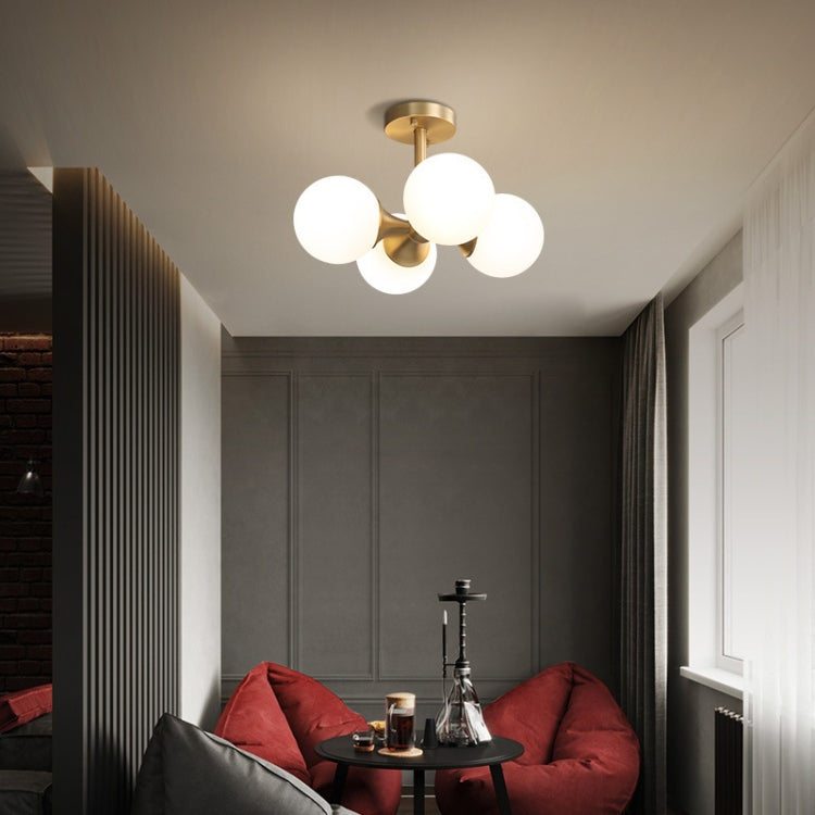 4 Heads Modern Creative All-copper Ceiling Lamp with 5W Neutral Light LED