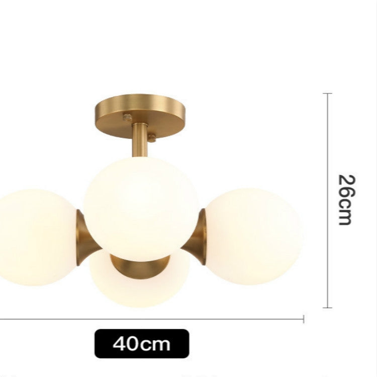 4 Heads Modern Creative All-copper Ceiling Lamp with 5W Neutral Light LED