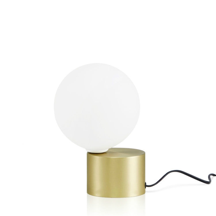 Large  Creative Simple Metal Glass Ball Living Room Study Bedroom Decoration Table Lamp, US Plug