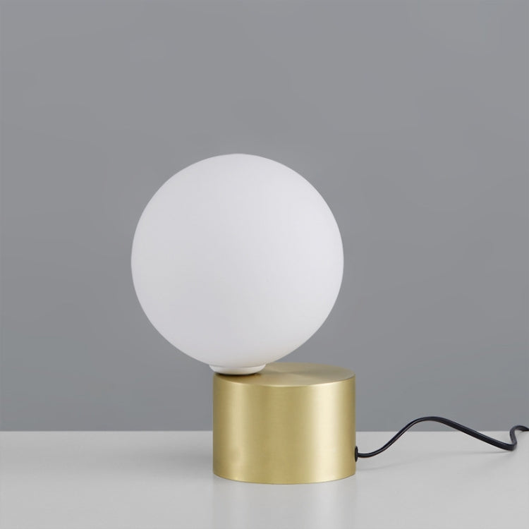 Large  Creative Simple Metal Glass Ball Living Room Study Bedroom Decoration Table Lamp, US Plug