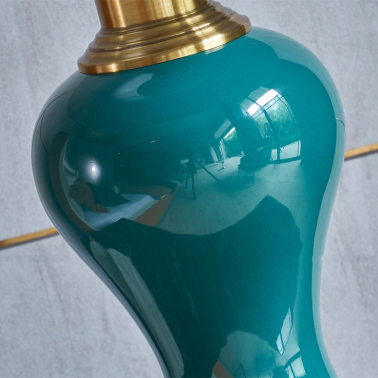 Ceramic Table Lamp Handmade Ceramic Retro European Living Room Bedroom Bedside Table Lamp, Size:L(Q59)