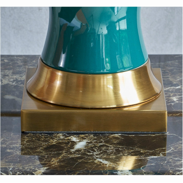 Ceramic Table Lamp Handmade Ceramic Retro European Living Room Bedroom Bedside Table Lamp, Size:L(Q59)
