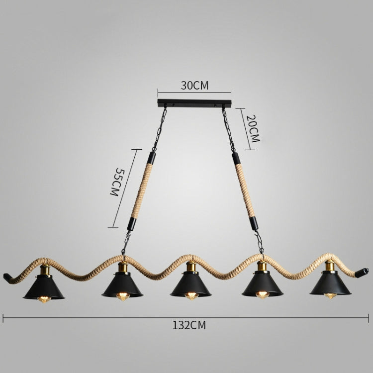 5 Heads  Vintage Industrial Style Restaurant Bar Chandelier, Power source: Without Light Source