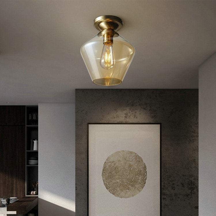Bar Restaurant Simple Copper Ceiling Lamp, Power source: without Light Source