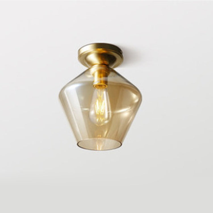 Bar Restaurant Simple Copper Ceiling Lamp, Power source:  White Light
