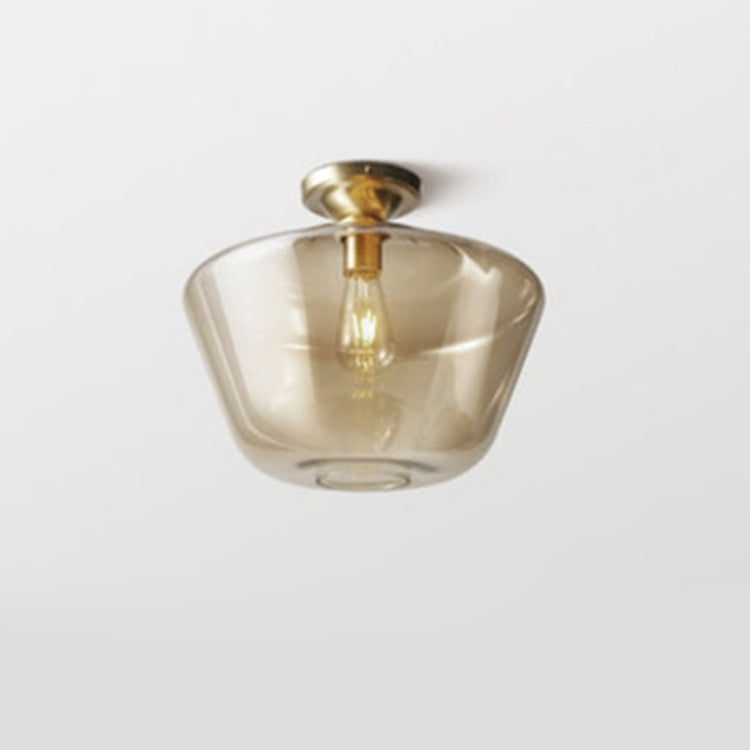 Bar Restaurant Simple Copper Ceiling Lamp, Power source:  White Light