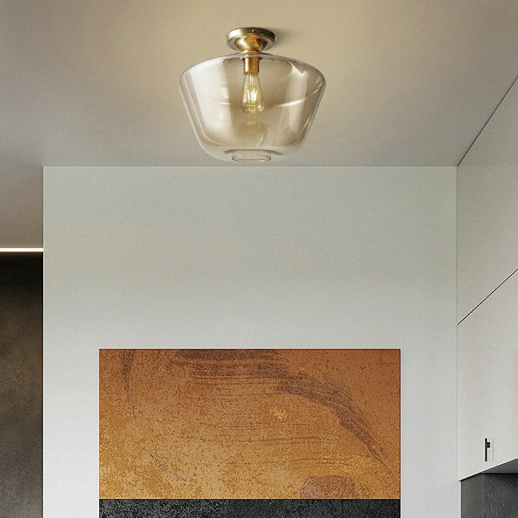 Bar Restaurant Simple Copper Ceiling Lamp, Power source:  White Light
