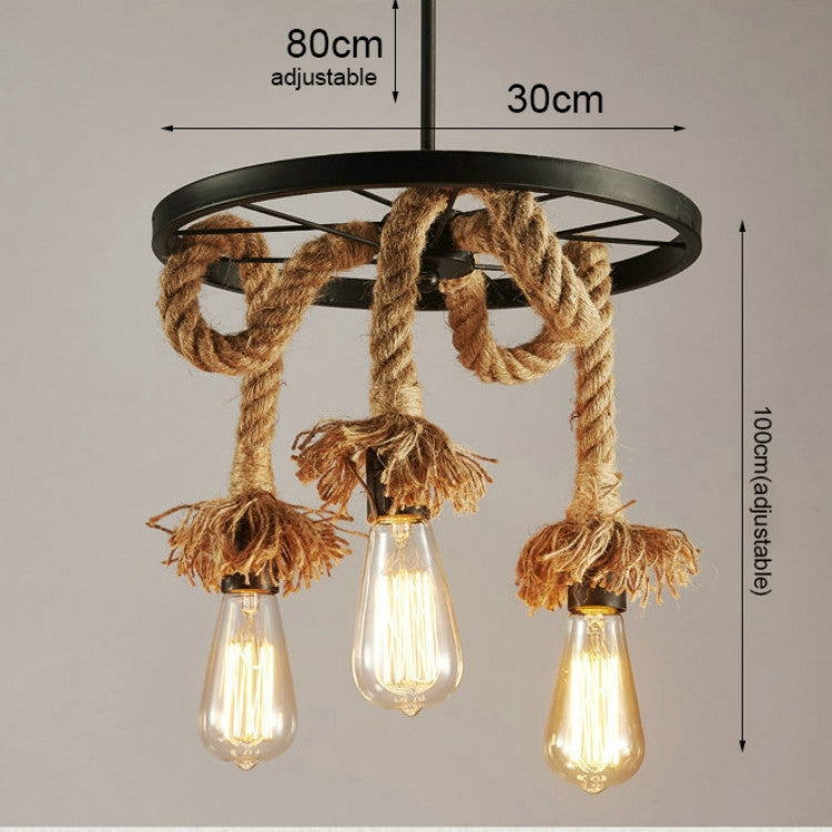 3 Heads  Retro Living Room Dining Room Chandelier without Light Source