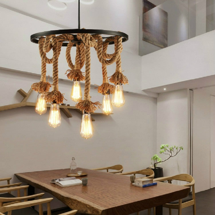 6 Heads  Retro Living Room Dining Room Chandelier without Light Source