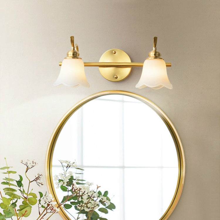 2 Heads Copper Mirror Headlight Wash Vanity Dressing Table Wall Lamp