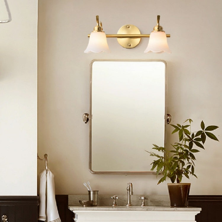 2 Heads Copper Mirror Headlight Wash Vanity Dressing Table Wall Lamp