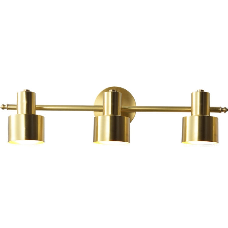3 Heads Copper  E27 LED Copper Mirror Headlights Makeup Lamp Bathroom Mirror Cabinet Gold Wall Lamp