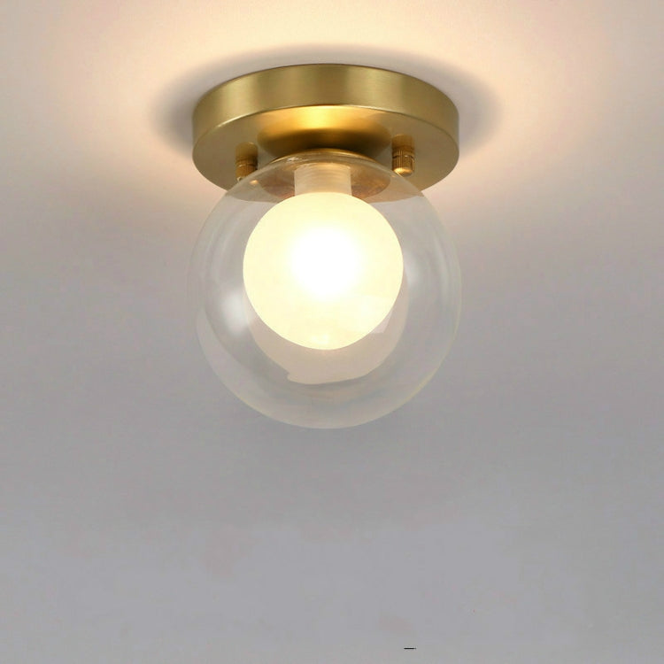 A   Simple Walkway Copper Lamp Single Head Corridor Hall Porch Ceiling Lights with Warm Light LED