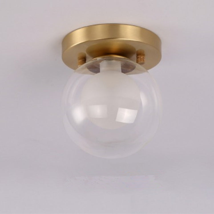 A   Simple Walkway Copper Lamp Single Head Corridor Hall Porch Ceiling Lights with Warm Light LED