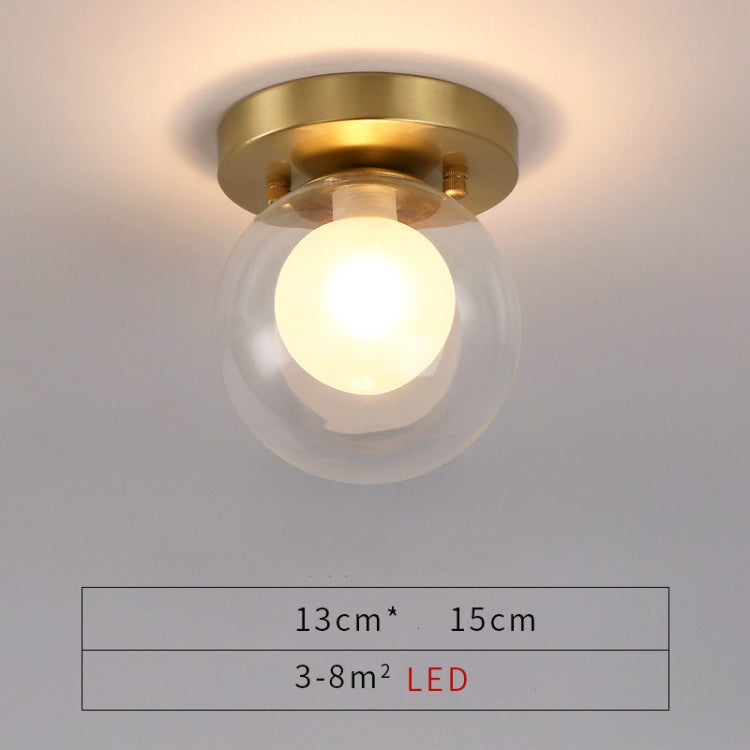 A   Simple Walkway Copper Lamp Single Head Corridor Hall Porch Ceiling Lights with Warm Light LED