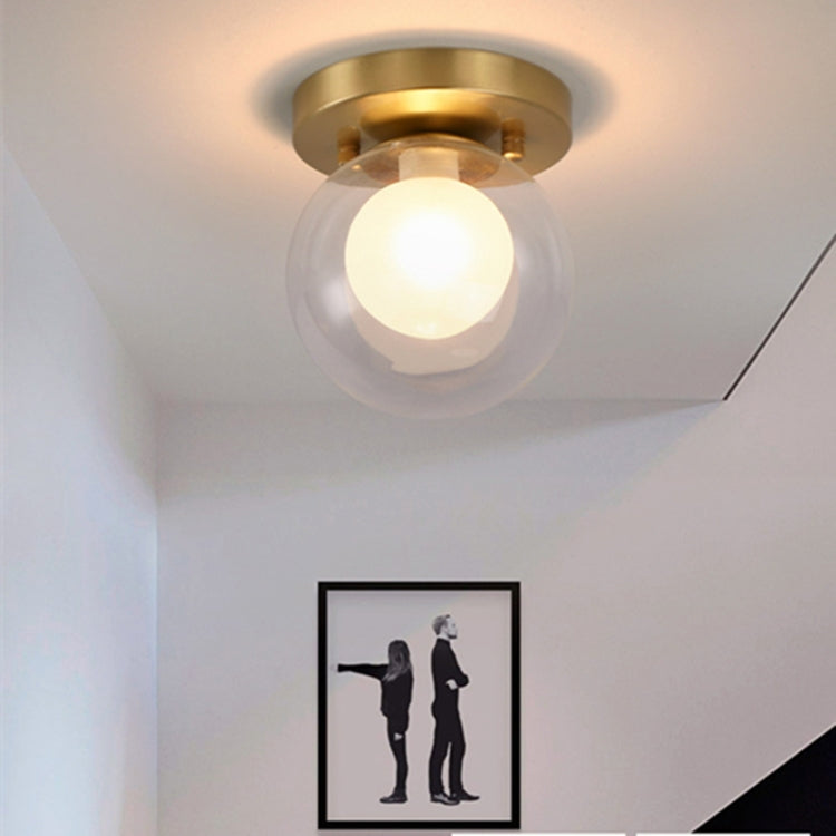 A   Simple Walkway Copper Lamp Single Head Corridor Hall Porch Ceiling Lights with White Light LED