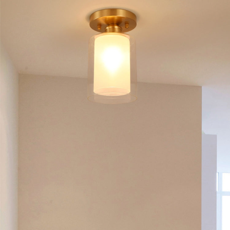 B   Simple Walkway Copper Lamp Single Head Corridor Hall Porch Ceiling Lights without Light Source