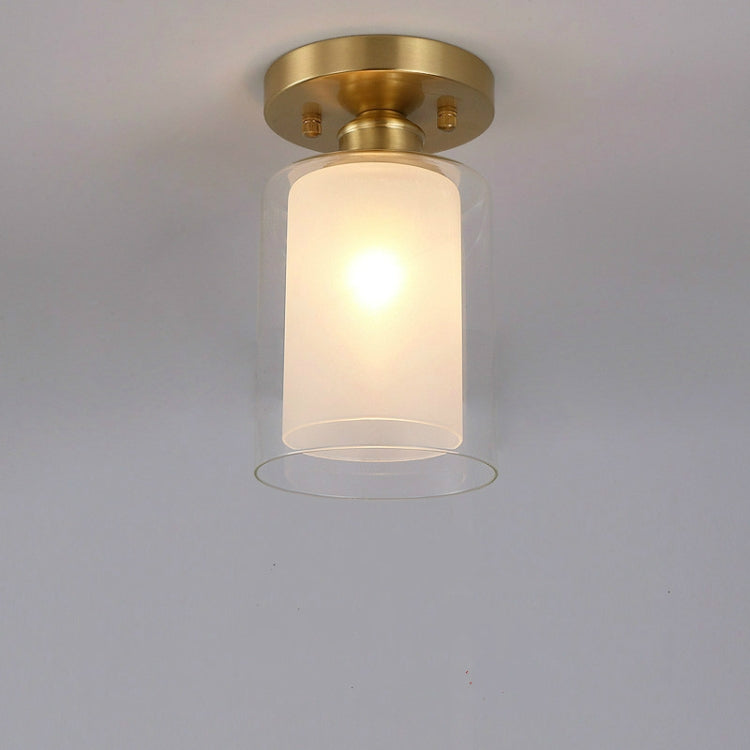 B   Simple Walkway Copper Lamp Single Head Corridor Hall Porch Ceiling Lights with Warm Light LED