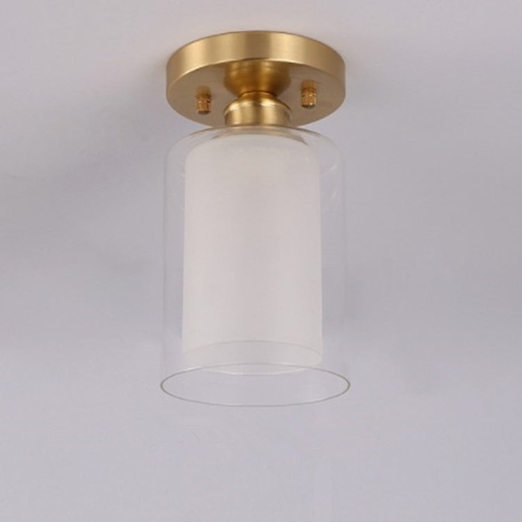 B   Simple Walkway Copper Lamp Single Head Corridor Hall Porch Ceiling Lights with White Light LED