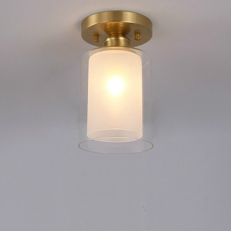 B   Simple Walkway Copper Lamp Single Head Corridor Hall Porch Ceiling Lights with White Light LED
