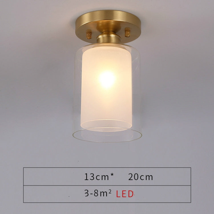 B   Simple Walkway Copper Lamp Single Head Corridor Hall Porch Ceiling Lights with White Light LED