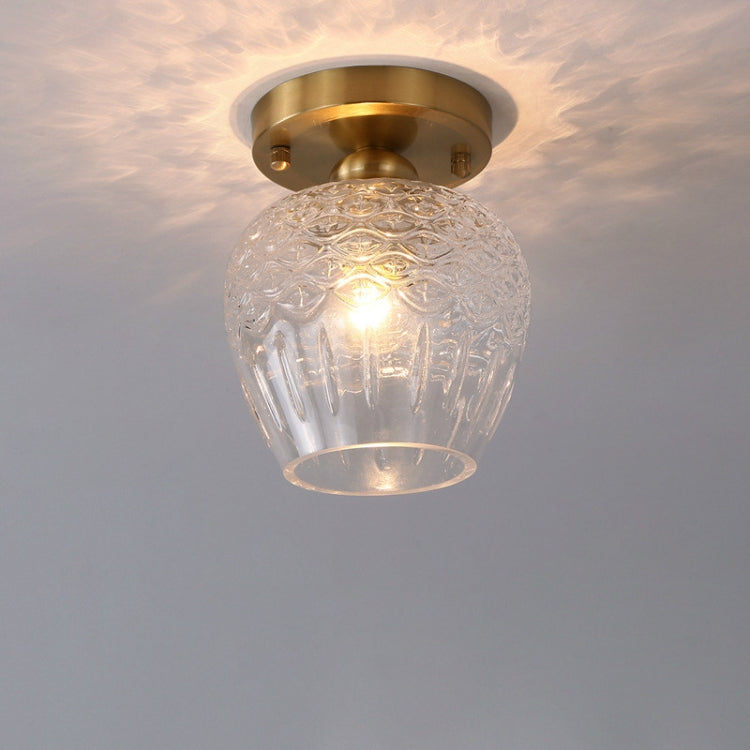 C  Simple Walkway Copper Lamp Single Head Corridor Hall Porch Ceiling Lights with Warm Light LED