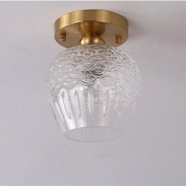 C  Simple Walkway Copper Lamp Single Head Corridor Hall Porch Ceiling Lights with White Light LED
