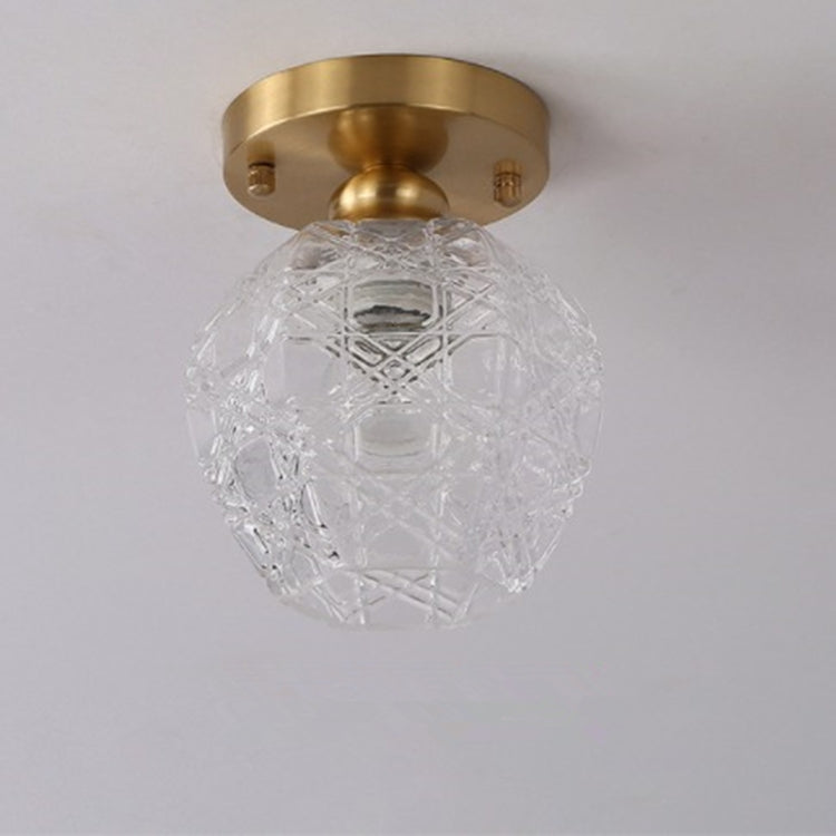 D Simple Walkway Copper Lamp Single Head Corridor Hall Porch Ceiling Lights with Warm Light LED