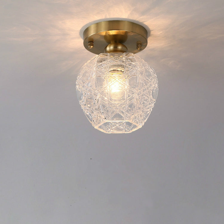 D Simple Walkway Copper Lamp Single Head Corridor Hall Porch Ceiling Lights with Warm Light LED