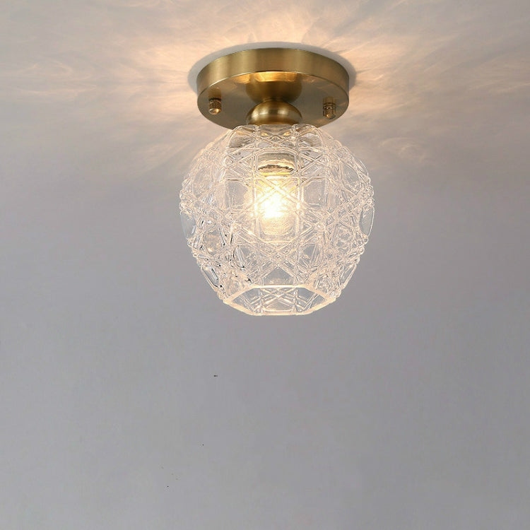 D Simple Walkway Copper Lamp Single Head Corridor Hall Porch Ceiling Lights with Three-Color Light LED