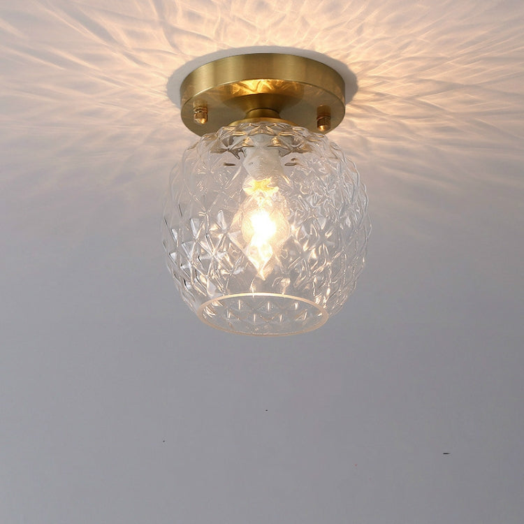 E  Simple Walkway Copper Lamp Single Head Corridor Hall Porch Ceiling Lights with White Light LED