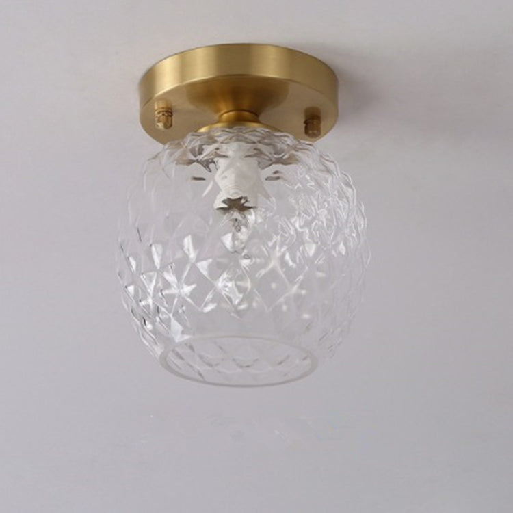 E  Simple Walkway Copper Lamp Single Head Corridor Hall Porch Ceiling Lights with Three-Color Light LED