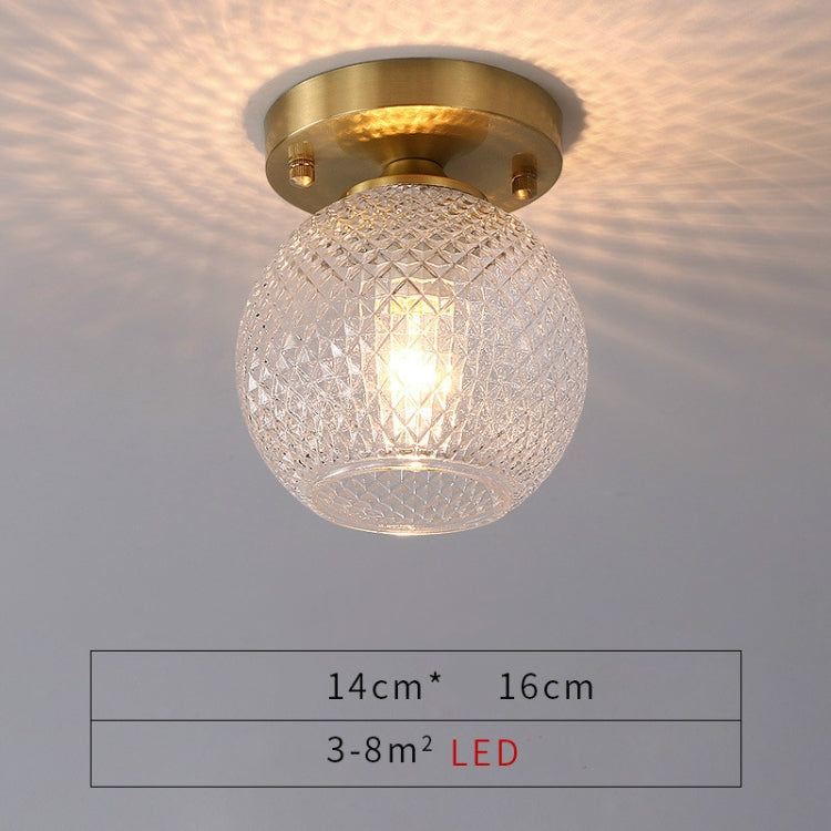 F  Simple Walkway Copper Lamp Single Head Corridor Hall Porch Ceiling Lights without Light Source