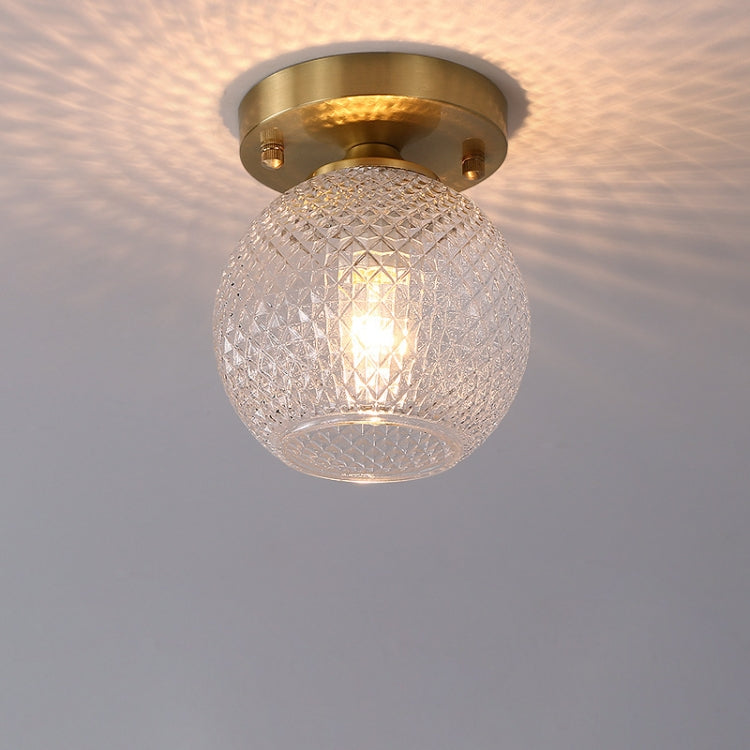 F  Simple Walkway Copper Lamp Single Head Corridor Hall Porch Ceiling Lights with White Light LED